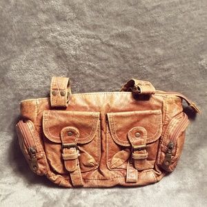 Brown Faux Leather Handbag